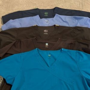 Bundle of 5 size large scrub tops